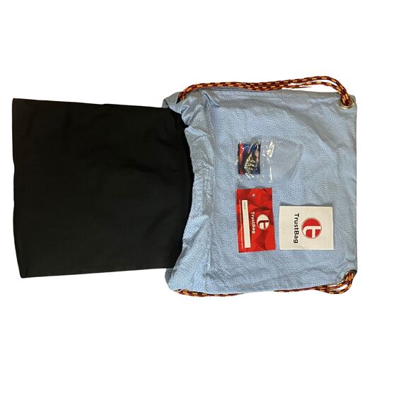 TrustBag Anti-Theft Drawstring Backpack – Cut-Resistant Gray Herringbone - Picture 4 of 7